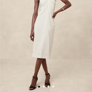 New Petite Linen Banana Republic White Dress Sz 6